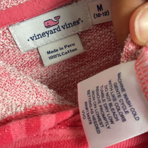Vineyard Vines Kids Size M Long Sleeve Pink Striped Hoodie - Picture 7 of 10